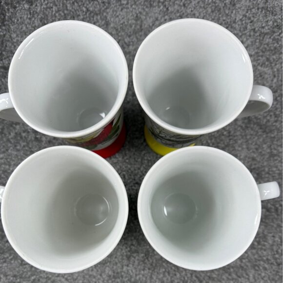 Decorative Pedestal Coffee Mugs Fred Roberts 4 Different Birds Colorful Kitchen - Picture 10 of 16